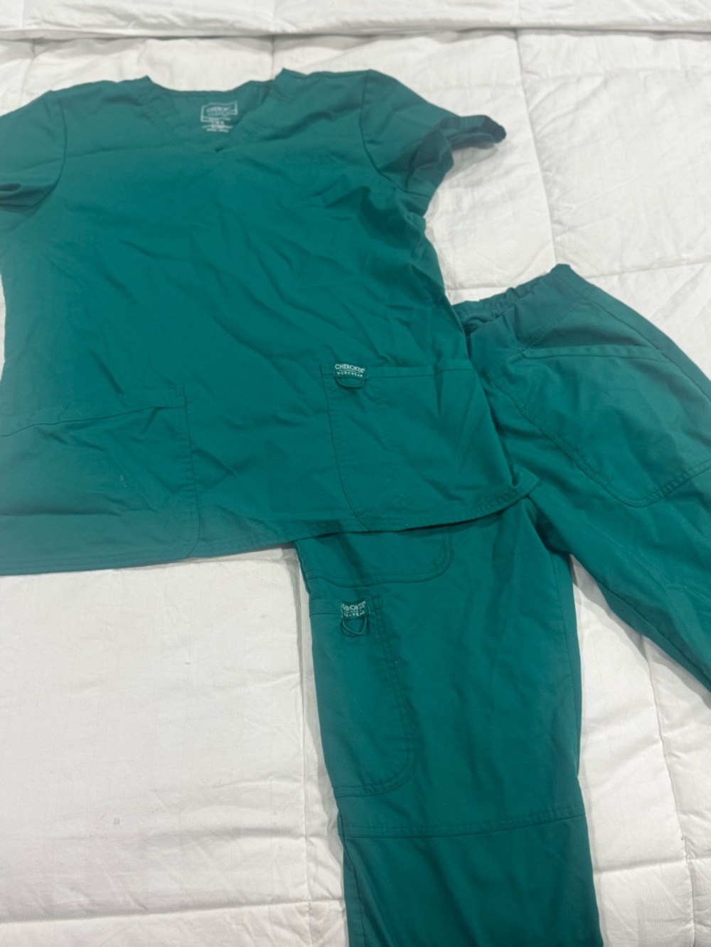 Cherokee Teal V-Neck Medical Scrub Top